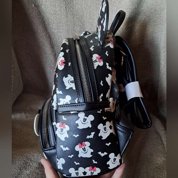 Mickey and Minnie GITD Loungefly Mini Backpack - Picture 2 of 5